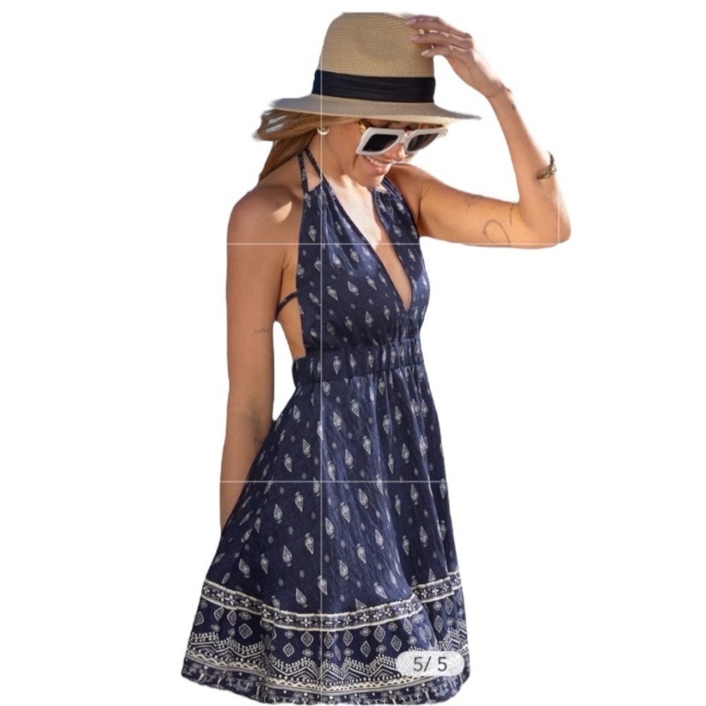 CUPSHE Take the Plunge Paisley Mini Dress SZ XL - Picture 2 of 16